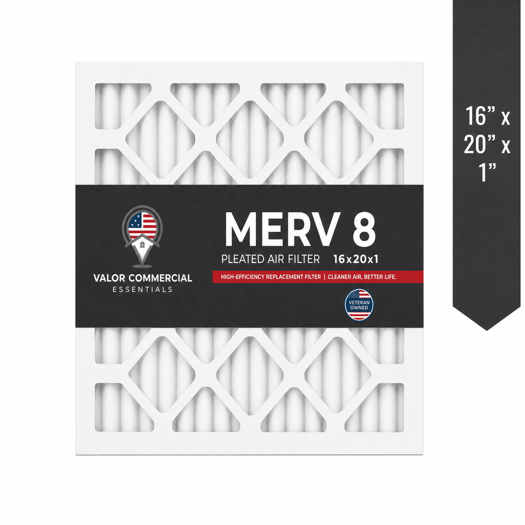 Valor Commercial Essentials MERV 8 pleated air filter, 16 x 20 x 1
